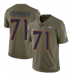 Youth Nike Denver Broncos #71 Donald Stephenson Limited Olive 2017 Salute to Service NFL Jersey