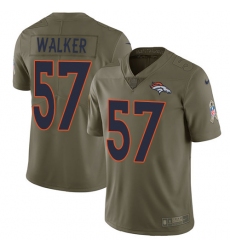 Men's Nike Denver Broncos #57 Demarcus Walker Limited Olive 2017 Salute to Service NFL Jersey