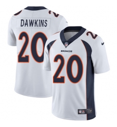 Men's Nike Denver Broncos #20 Brian Dawkins White Vapor Untouchable Limited Player NFL Jersey
