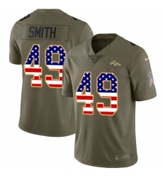 Youth Nike Denver Broncos #49 Dennis Smith Limited Olive/USA Flag 2017 Salute to Service NFL Jersey