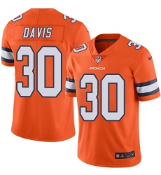 Youth Nike Denver Broncos #30 Terrell Davis Elite Orange Rush Vapor Untouchable NFL Jersey