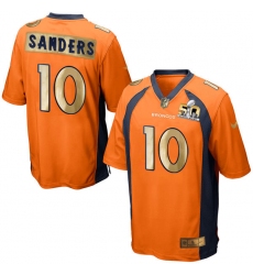 Men's Nike Denver Broncos #10 Emmanuel Sanders Game Orange Super Bowl 50 Collection NFL Jersey