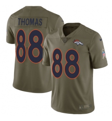 Men's Nike Denver Broncos #88 Demaryius Thomas Limited Olive 2017 Salute to Service NFL Jersey