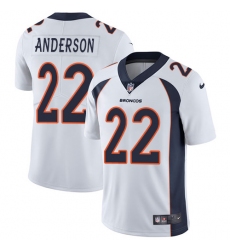 Men's Nike Denver Broncos #22 C.J. Anderson White Vapor Untouchable Limited Player NFL Jersey