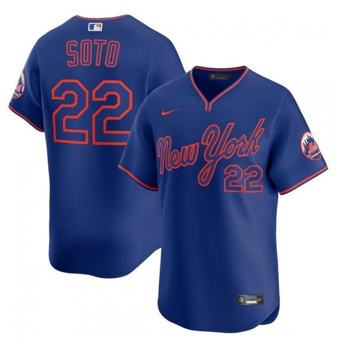 Men's New York Mets #22 Juan Soto Royal Alternate Limited Stitched Baseball Jersey