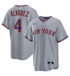 Men's New York Mets #4 Francisco Alvarez Gray 2025 Limited Stitched Baseball Jersey