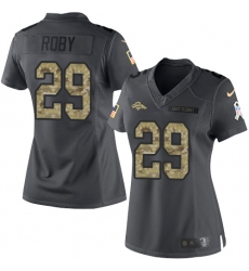 Women's Nike Denver Broncos #29 Bradley Roby Limited Black 2016 Salute to Service NFL Jersey