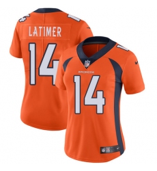 Women's Nike Denver Broncos #14 Cody Latimer Orange Team Color Vapor Untouchable Limited Player NFL Jersey