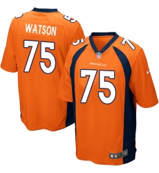 Men's Nike Denver Broncos #75 Menelik Watson Game Orange Team Color NFL Jersey