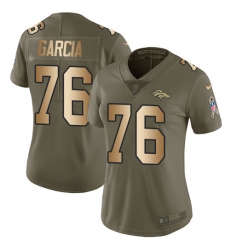 Women's Nike Denver Broncos #76 Max Garcia Limited Olive/Gold 2017 Salute to Service NFL Jersey