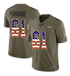 Youth Nike Denver Broncos #61 Matt Paradis Limited Olive/USA Flag 2017 Salute to Service NFL Jersey