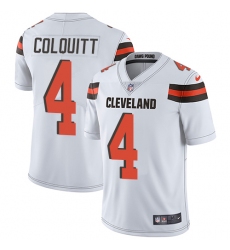 Men's Nike Cleveland Browns #4 Britton Colquitt White Vapor Untouchable Limited Player NFL Jersey