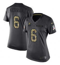 Women's Nike Cleveland Browns #6 Cody Kessler Limited Black 2016 Salute to Service NFL Jersey