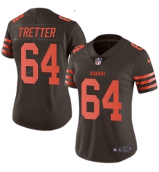 Women's Nike Cleveland Browns #64 JC Tretter Limited Brown Rush Vapor Untouchable NFL Jersey