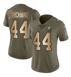 Women's Nike Cleveland Browns #44 Nate Orchard Limited Olive/Gold 2017 Salute to Service NFL Jersey