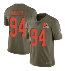 Men's Nike Cleveland Browns #94 Carl Nassib Limited Olive 2017 Salute to Service NFL Jersey