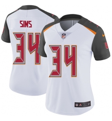 Women's Nike Tampa Bay Buccaneers #34 Charles Sims White Vapor Untouchable Limited Player NFL Jersey
