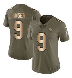 Women's Nike Tampa Bay Buccaneers #9 Bryan Anger Limited Olive/Gold 2017 Salute to Service NFL Jersey