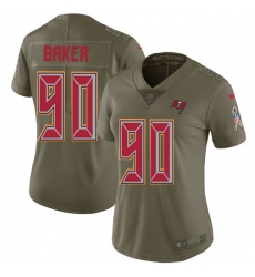 Women's Nike Tampa Bay Buccaneers #90 Chris Baker Limited Olive 2017 Salute to Service NFL Jersey