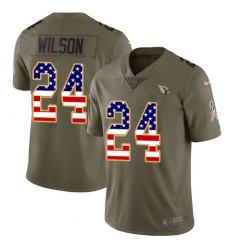 Youth Nike Arizona Cardinals #24 Adrian Wilson Limited Olive/USA Flag 2017 Salute to Service NFL Jersey