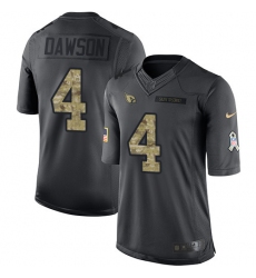 Youth Nike Arizona Cardinals #4 Phil Dawson Limited Black 2016 Salute to Service NFL Jersey