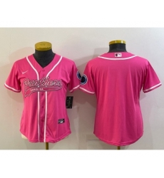 Women's Arizona Cardinals Blank Pink With Patch Cool Base Stitched Baseball Jersey