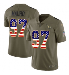 Youth Nike Arizona Cardinals #97 Josh Mauro Limited Olive/USA Flag 2017 Salute to Service NFL Jersey