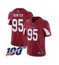 Youth Arizona Cardinals #95 Rodney Gunter Red Team Color Vapor Untouchable Limited Player 100th Season Football Jersey