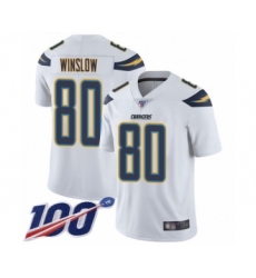 Men's Los Angeles Chargers #80 Kellen Winslow White Vapor Untouchable Limited Player 100th Season Football Jersey