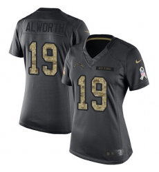 Women's Nike Los Angeles Chargers #19 Lance Alworth Limited Black 2016 Salute to Service NFL Jersey