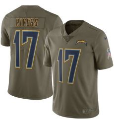 Youth Nike Los Angeles Chargers #17 Philip Rivers Limited Olive 2017 Salute to Service NFL Jersey