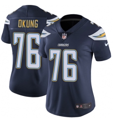 Women's Nike Los Angeles Chargers #76 Russell Okung Navy Blue Team Color Vapor Untouchable Limited Player NFL Jersey