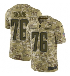 Youth Nike Los Angeles Chargers #76 Russell Okung Limited Camo 2018 Salute to Service NFL Jersey