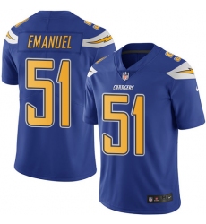 Men's Nike Los Angeles Chargers #51 Kyle Emanuel Limited Electric Blue Rush Vapor Untouchable NFL Jersey