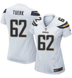 Women's Nike Los Angeles Chargers #62 Max Tuerk Game White NFL Jersey