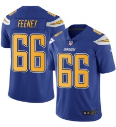 Men's Nike Los Angeles Chargers #66 Dan Feeney Limited Electric Blue Rush Vapor Untouchable NFL Jersey