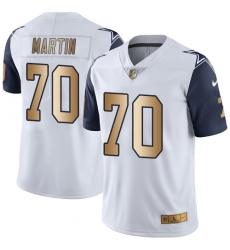 Youth Nike Dallas Cowboys #70 Zack Martin Limited White/Gold Rush NFL Jersey