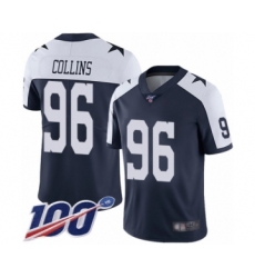 Men's Dallas Cowboys #96 Maliek Collins Navy Blue Throwback Alternate Vapor Untouchable Limited Player 100th Season Football Jersey