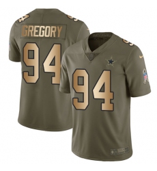 Men's Nike Dallas Cowboys #94 Randy Gregory Limited Olive/Gold 2017 Salute to Service NFL Jersey