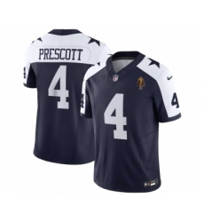 Men's Nike Dallas Cowboys #4 Dak Prescott Navy 2023 F.U.S.E. Walter Payton Thanksgiving Limited Football Stitched Jersey