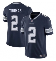 Men's Dallas Cowboys #2 Juanyeh Thomas Navy 2025 Vapor Untouchable Limited Football Stitched Jersey