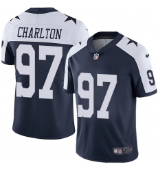 Men's Nike Dallas Cowboys #97 Taco Charlton Navy Blue Throwback Alternate Vapor Untouchable Limited Player NFL Jersey