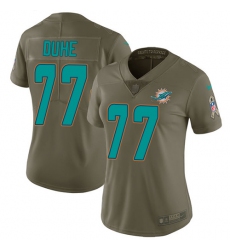 Women's Nike Miami Dolphins #77 Adam Joseph Duhe Limited Olive 2017 Salute to Service NFL Jersey