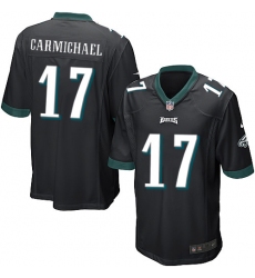Men's Nike Philadelphia Eagles #17 Harold Carmichael Game Black Alternate NFL Jersey