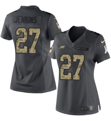 Women's Nike Philadelphia Eagles #27 Malcolm Jenkins Limited Black 2016 Salute to Service NFL Jersey