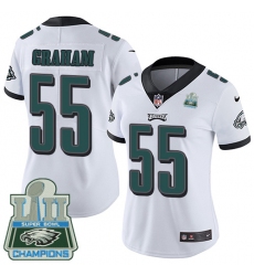 Women's Nike Philadelphia Eagles #55 Brandon Graham White Vapor Untouchable Limited Player Super Bowl LII Champions NFL Jersey