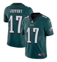 Youth Nike Philadelphia Eagles #17 Alshon Jeffery Midnight Green Team Color Vapor Untouchable Limited Player NFL Jersey
