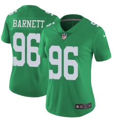 Women's Nike Philadelphia Eagles #96 Derek Barnett Limited Green Rush Vapor Untouchable NFL Jersey
