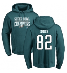 Nike Philadelphia Eagles #82 Torrey Smith Green Super Bowl LII Champions Pullover Hoodie