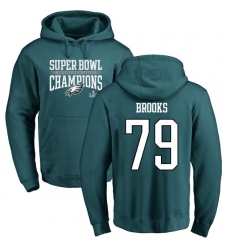 Nike Philadelphia Eagles #79 Brandon Brooks Green Super Bowl LII Champions Pullover Hoodie